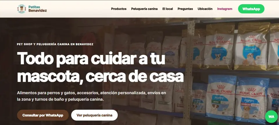 Proyecto web Patitas Benavídez